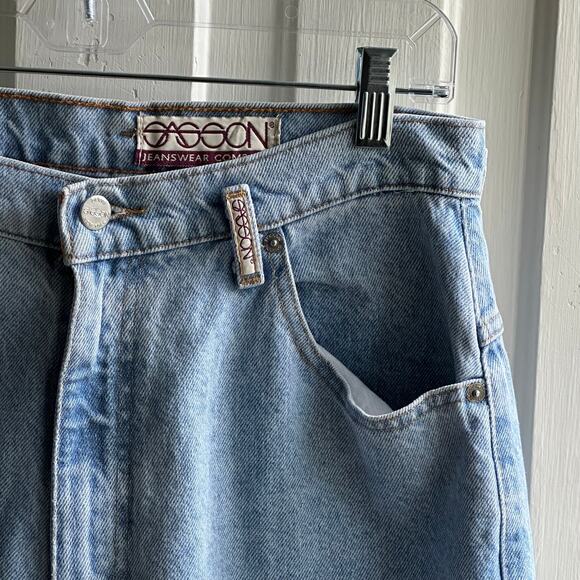 Vintage 90s Sasson Mom High Rise Jeans Light Wash - Picture 4 of 9